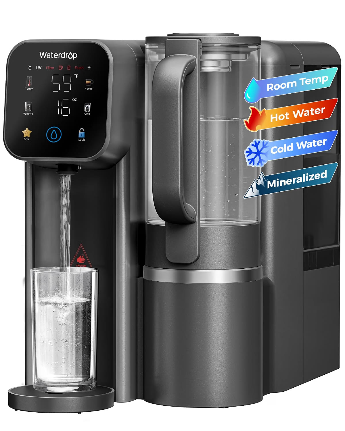 Blatowy system RO Waterdrop M6CG z trzema temperaturami wody